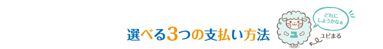 選べる3つの支払い方法